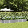 Fioriera Grigio chiaro 400 x 80 x 45 cm Acciaio
