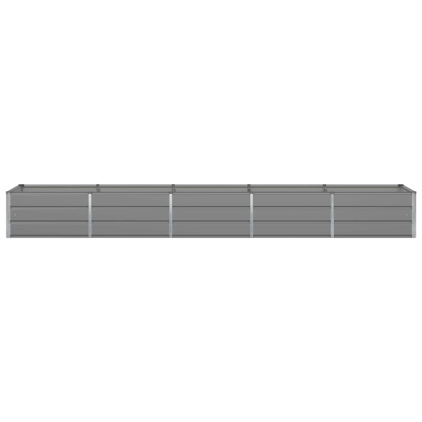 Fioriera Grigio chiaro 400 x 80 x 45 cm Acciaio