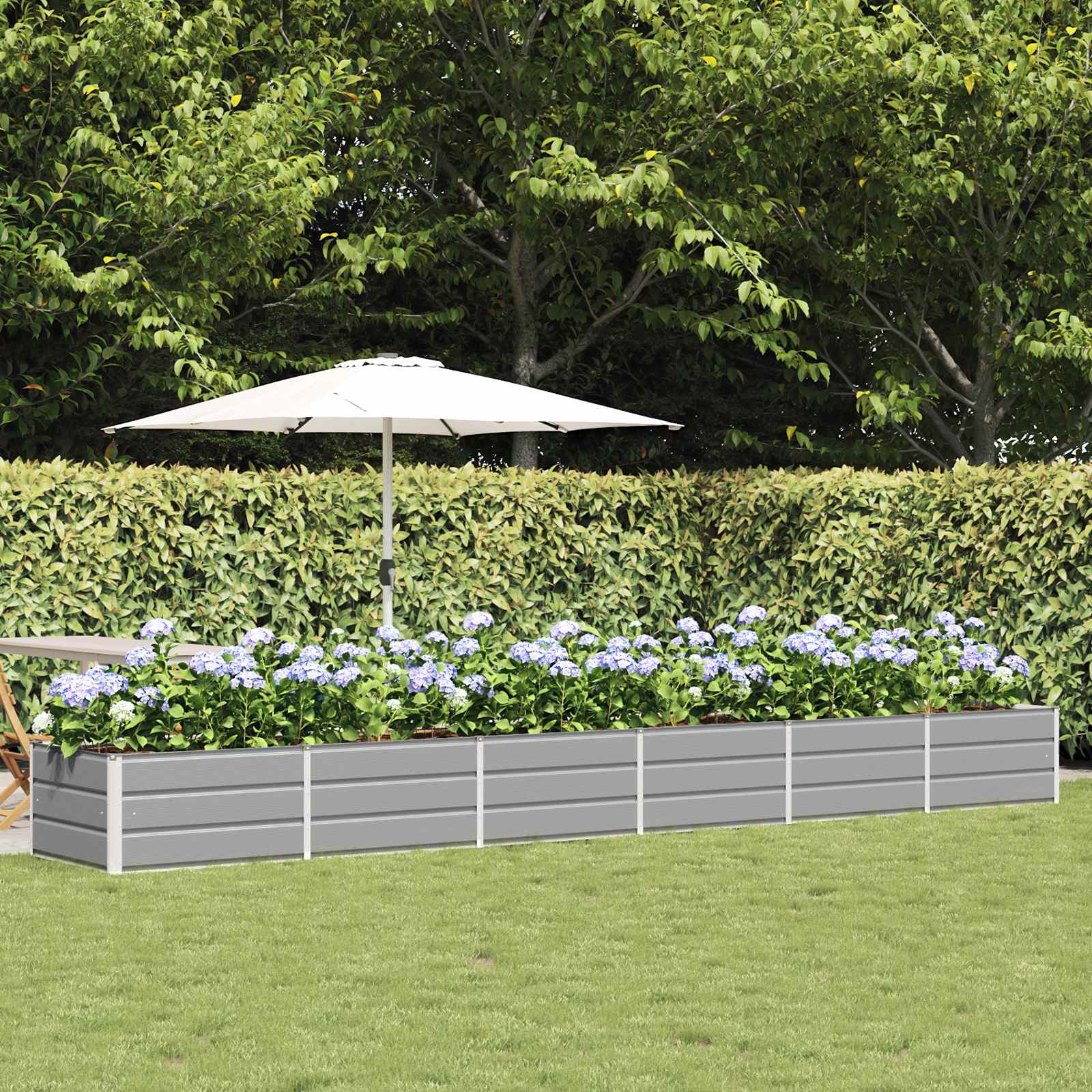 Fioriera Grigio chiaro 480 x 80 x 45 cm Acciaio