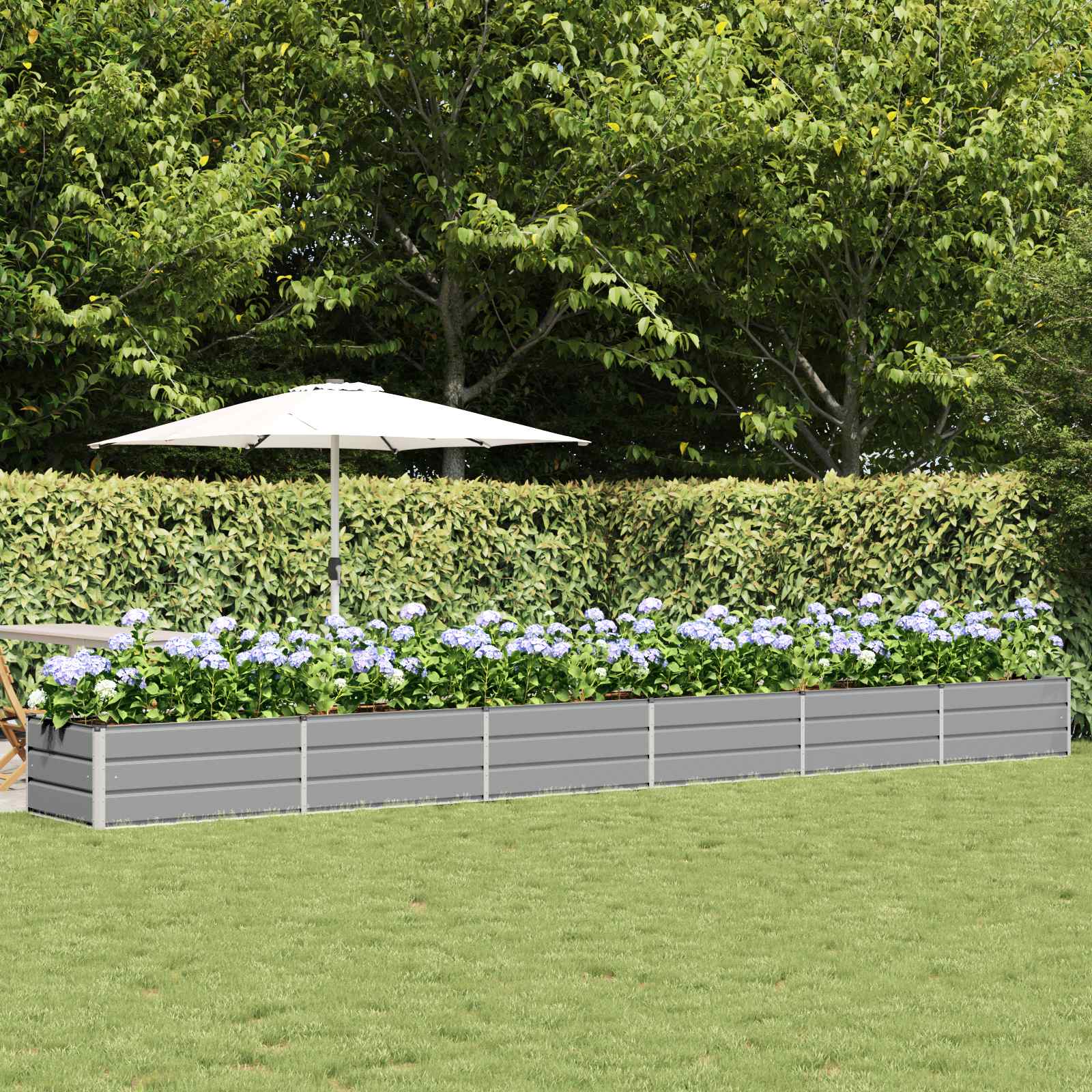 Fioriera Grigio chiaro 600 x 80 x 45 cm Acciaio