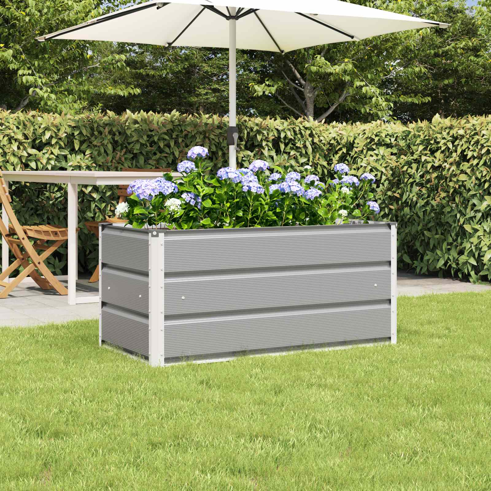 Fioriera Grigio chiaro 100 x 50 x 45 cm Acciaio zincato