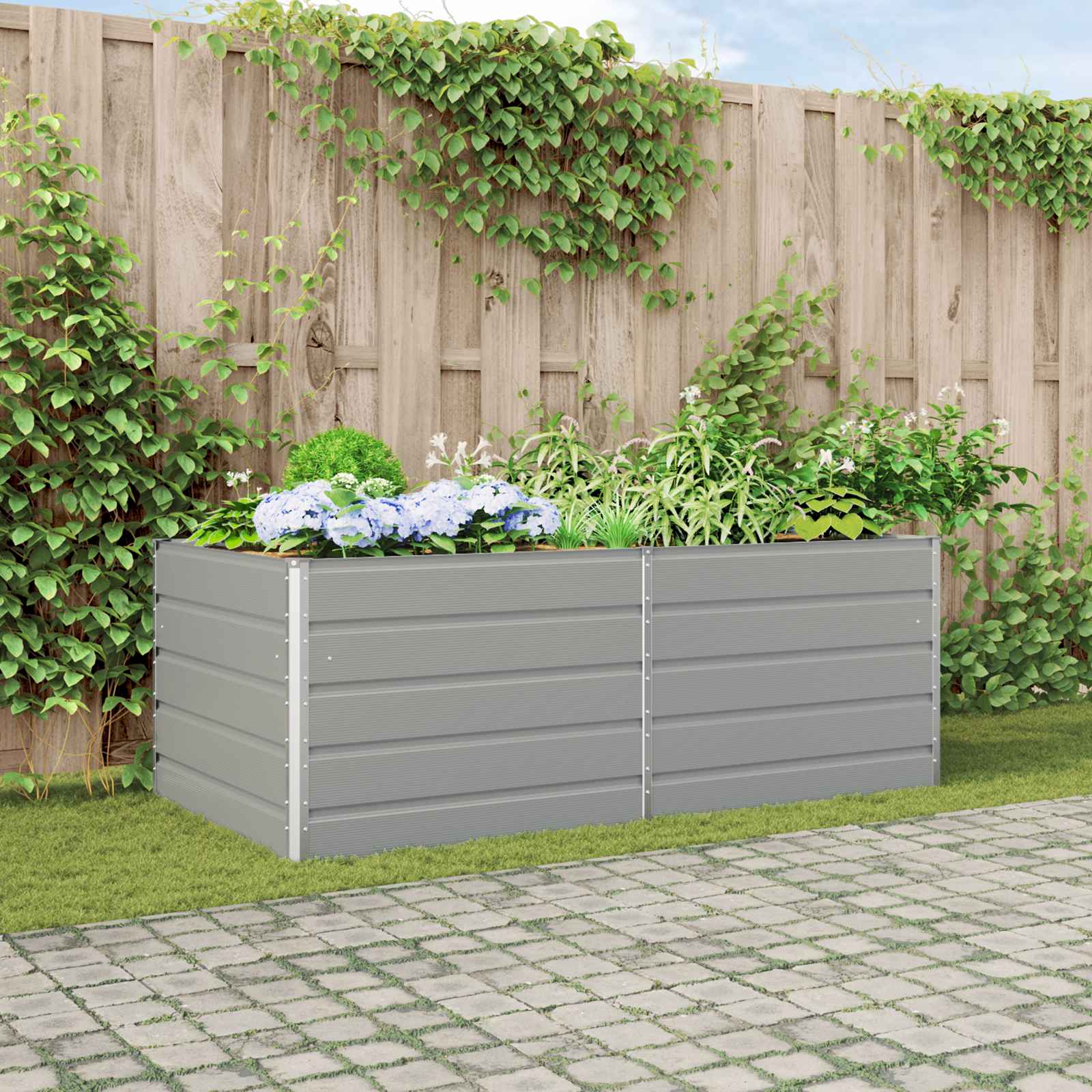 Fioriera Grigio chiaro 195 x 100 x 75 cm Acciaio zincato