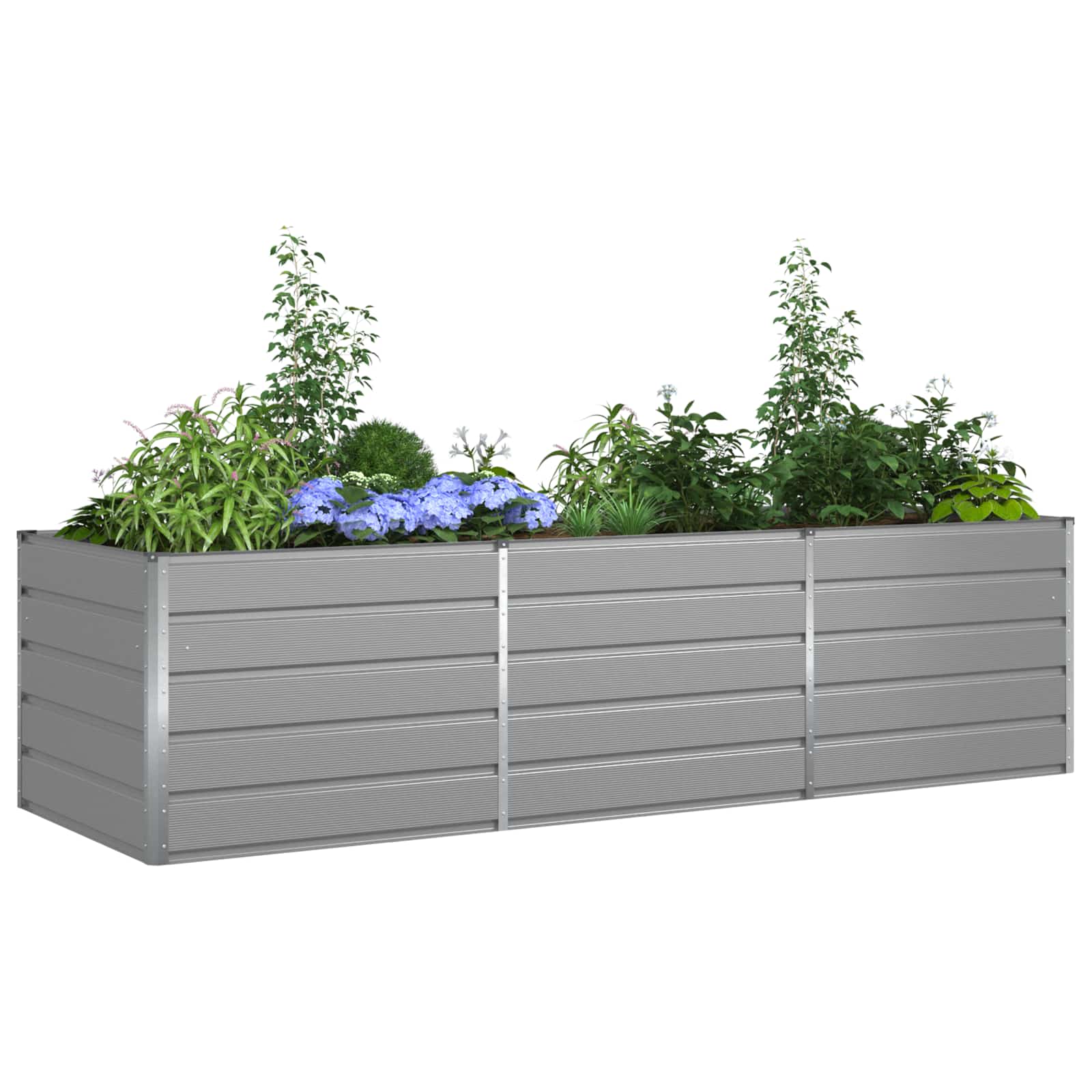 Fioriera Grigio chiaro 290 x 100 x 75 cm Acciaio zincato