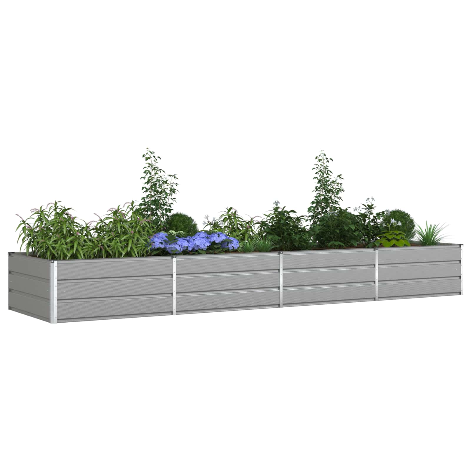 Fioriera Grigio chiaro 385 x 100 x 45 cm Acciaio zincato