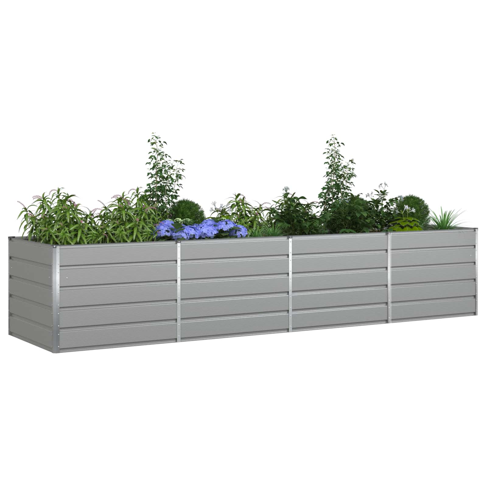 Fioriera Grigio chiaro 385 x 100 x 75 cm Acciaio zincato