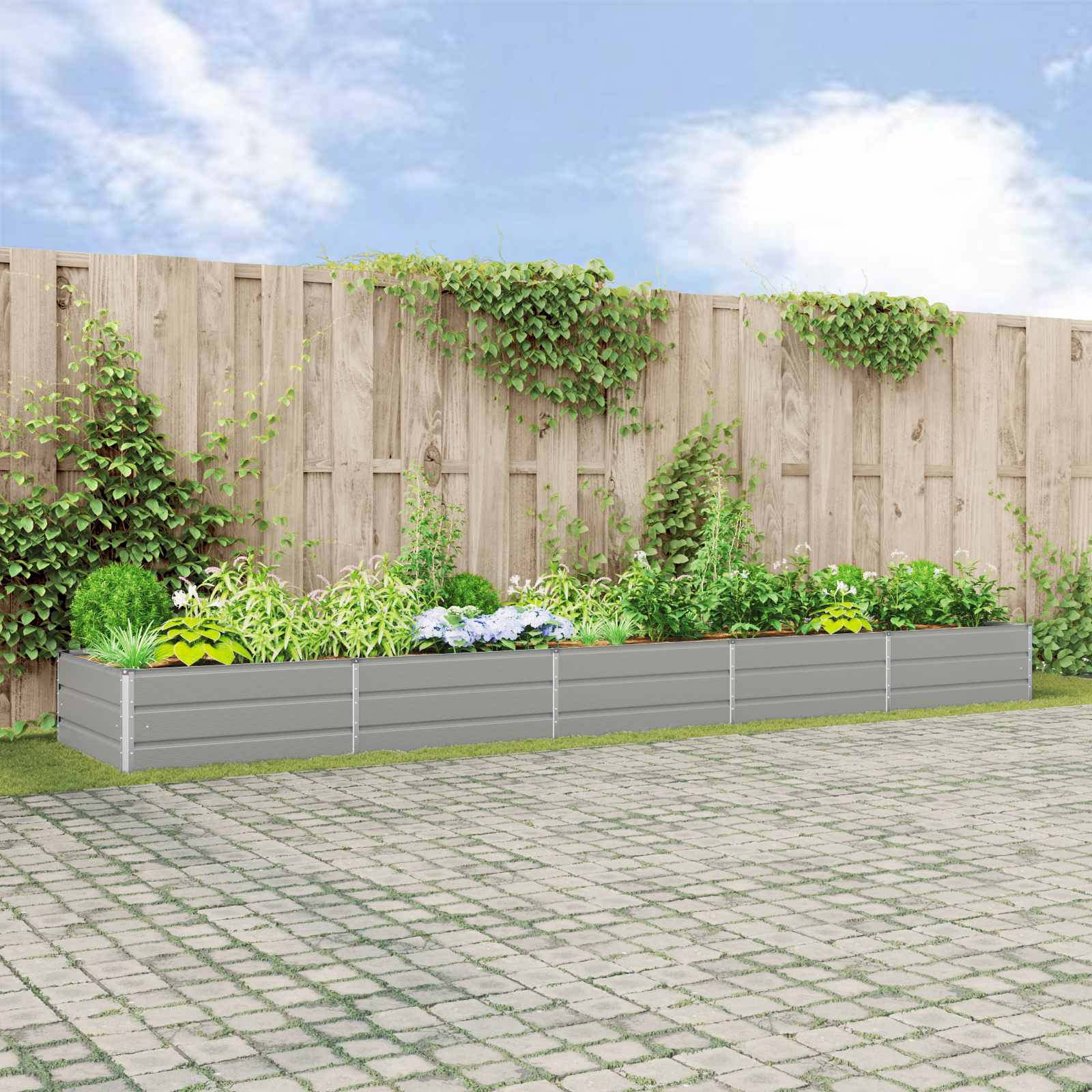 Fioriera Grigio chiaro 480 x 100 x 45 cm Acciaio zincato