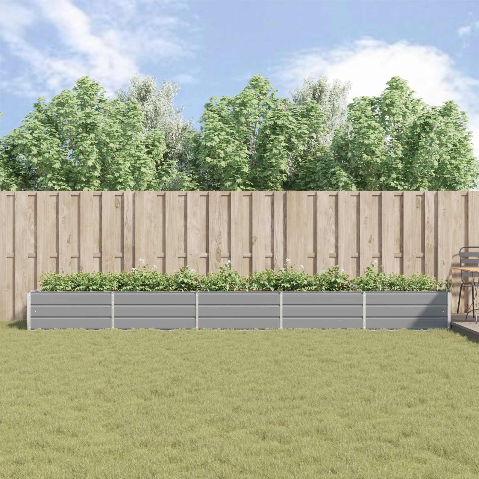 Fioriera Grigio chiaro 480 x 100 x 45 cm Acciaio zincato