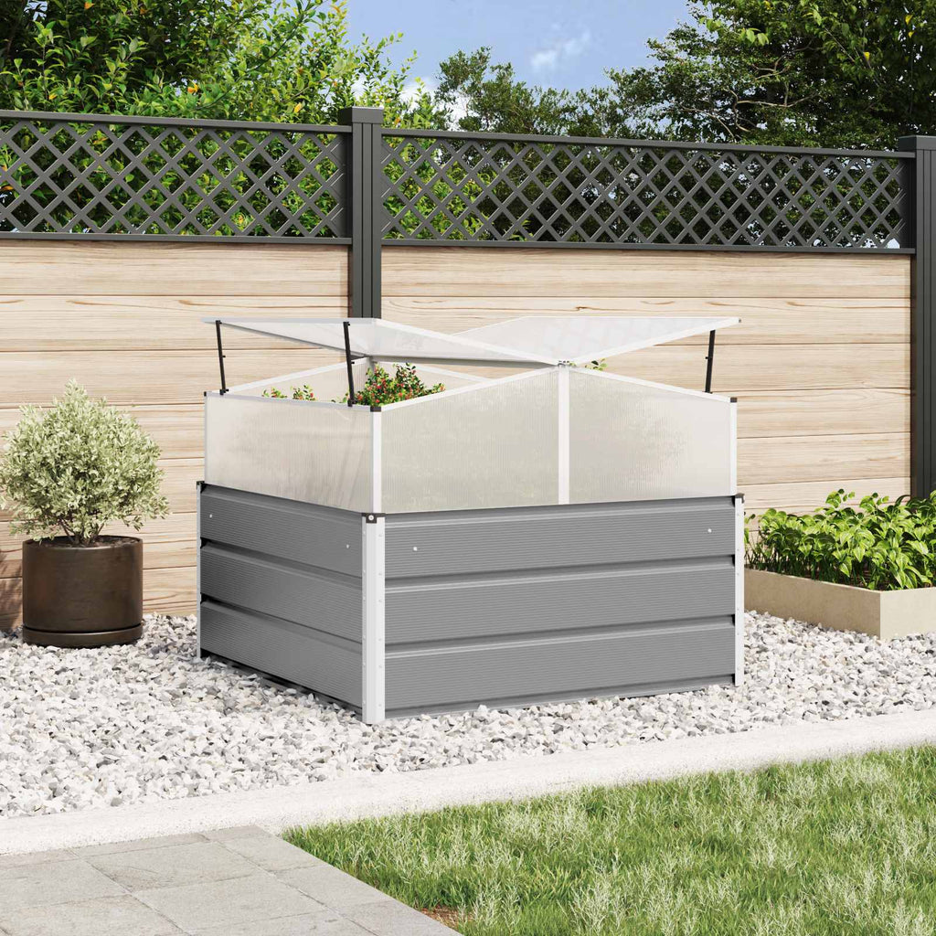 Fioriera Grigio chiaro 100 x 100 x 77 cm Acciaio zincato