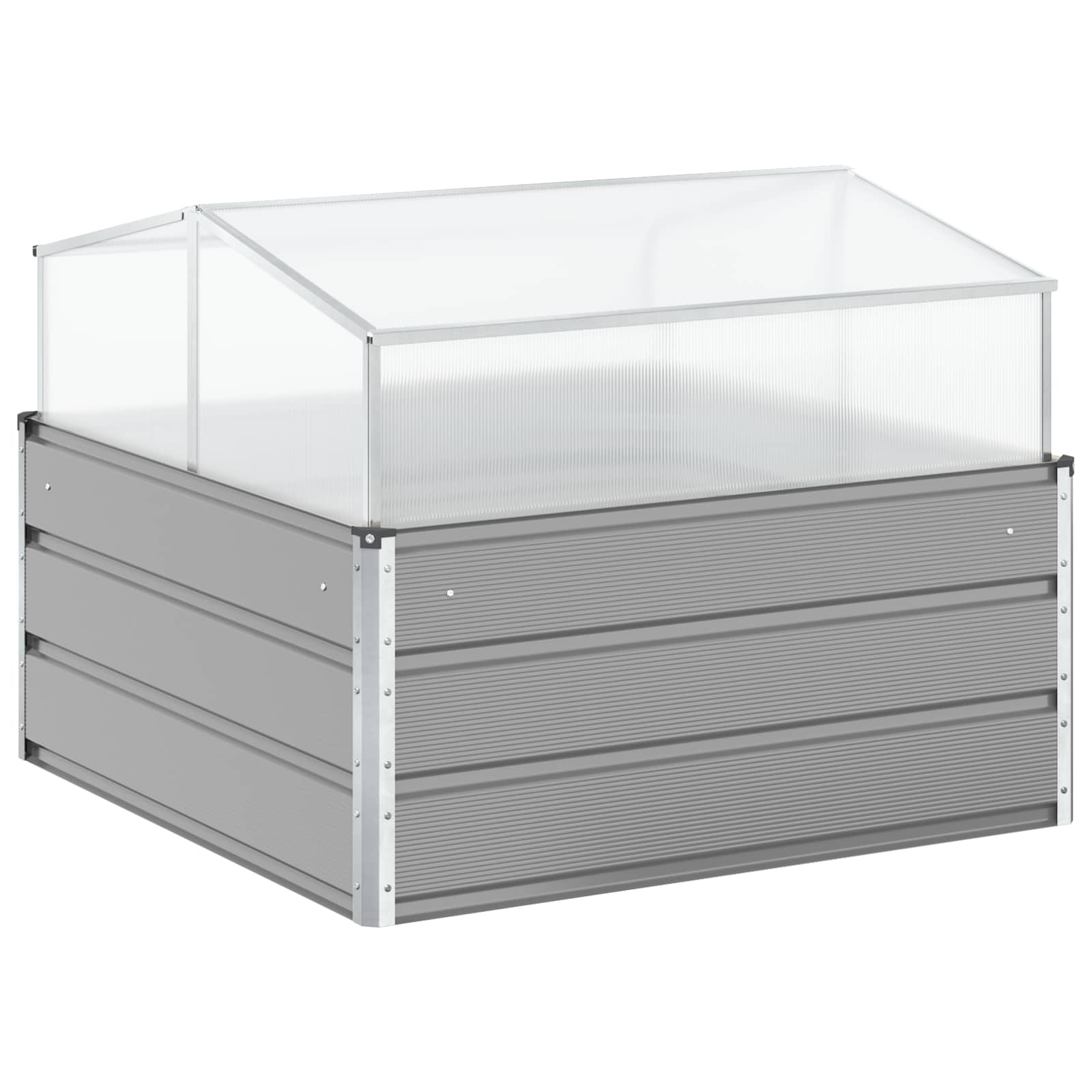 Fioriera Grigio chiaro 100 x 100 x 77 cm Acciaio zincato