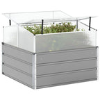 Fioriera Grigio chiaro 100 x 100 x 77 cm Acciaio zincato