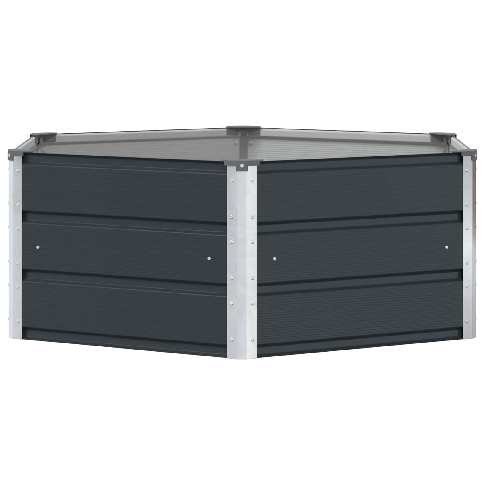 Fioriera Antracite 129 x 129 x 45 cm Acciaio