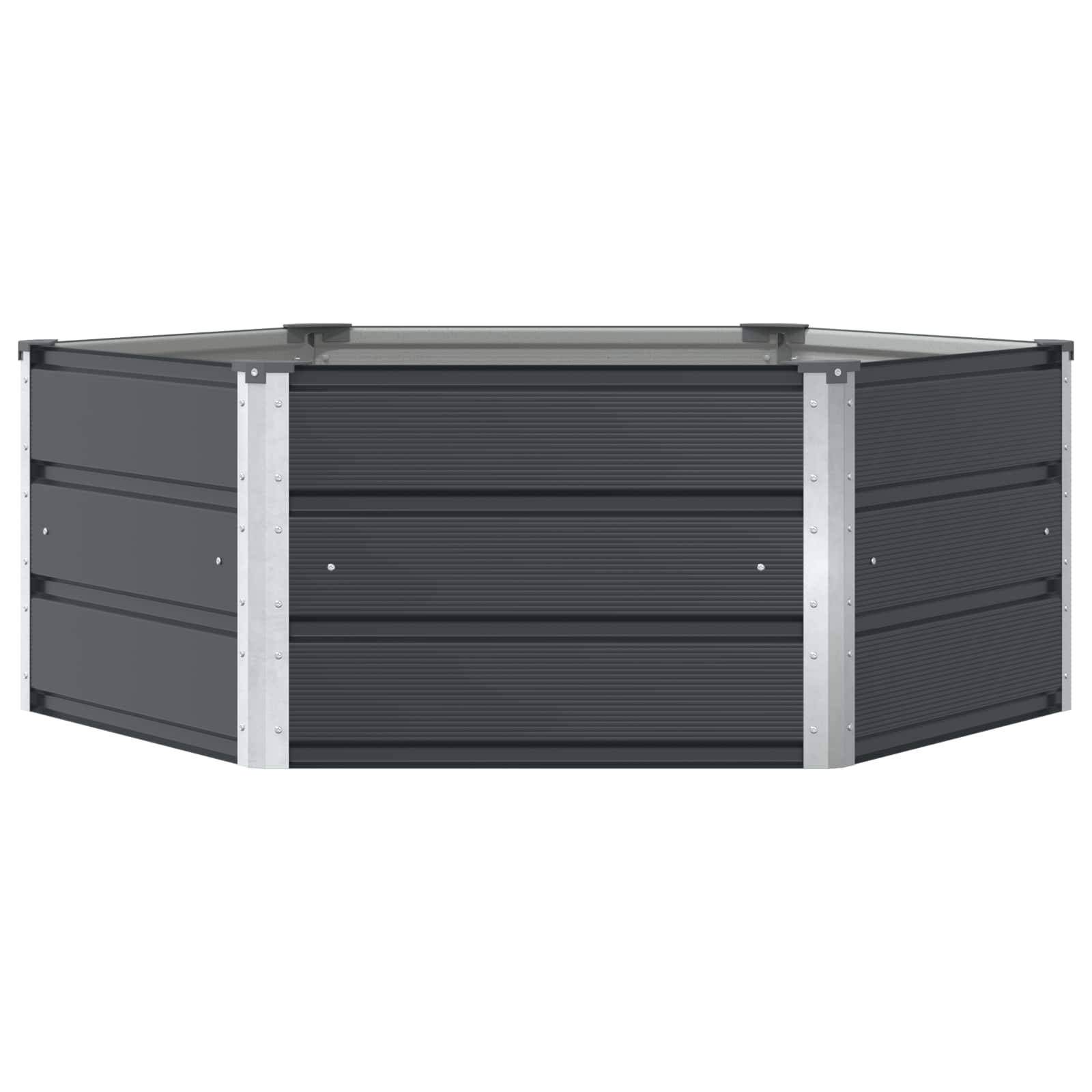 Fioriera Antracite 129 x 129 x 45 cm Acciaio