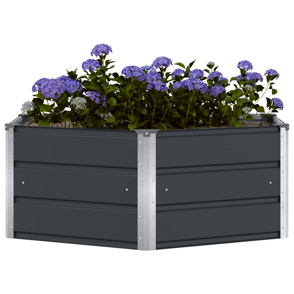 Fioriera Antracite 129 x 129 x 45 cm Acciaio