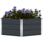 Fioriera Antracite 129 x 129 x 45 cm Acciaio