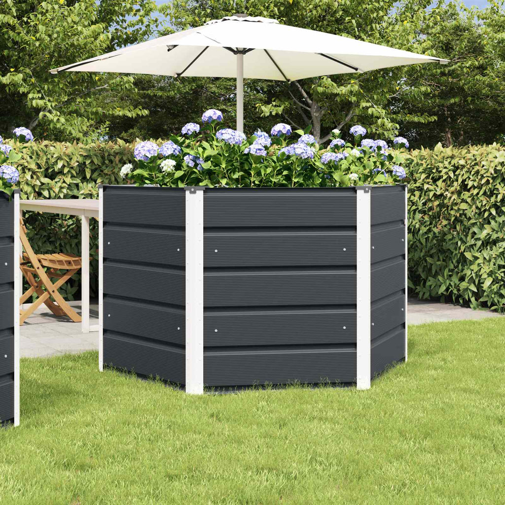 Fioriera Antracite 129 x 129 x 75 cm Acciaio