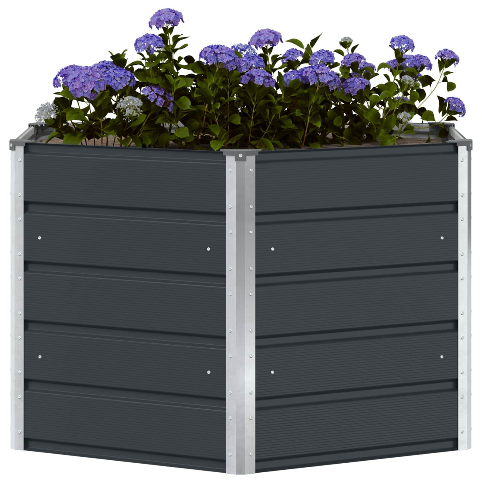 Fioriera Antracite 129 x 129 x 75 cm Acciaio