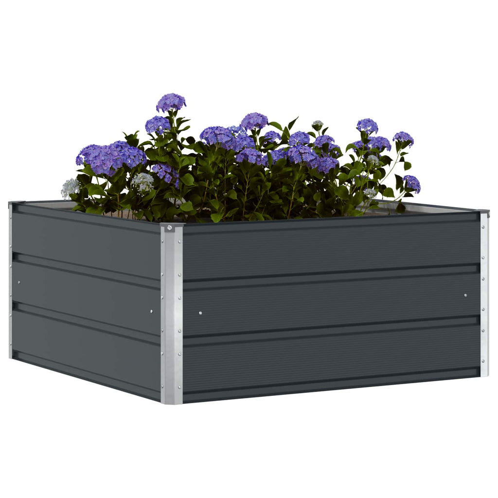 Fioriera Antracite 100 x 100 x 45 cm Acciaio