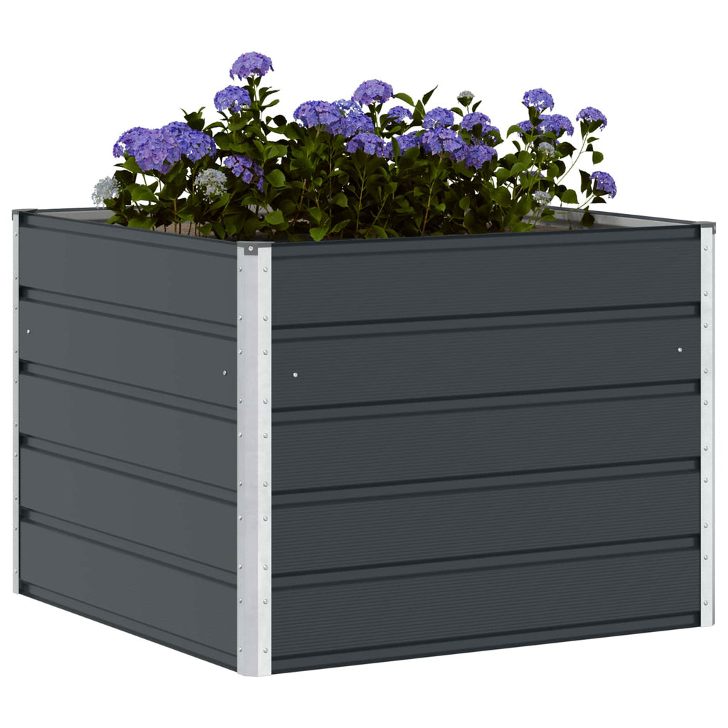 Fioriera Antracite 100 x 100 x 75 cm Acciaio