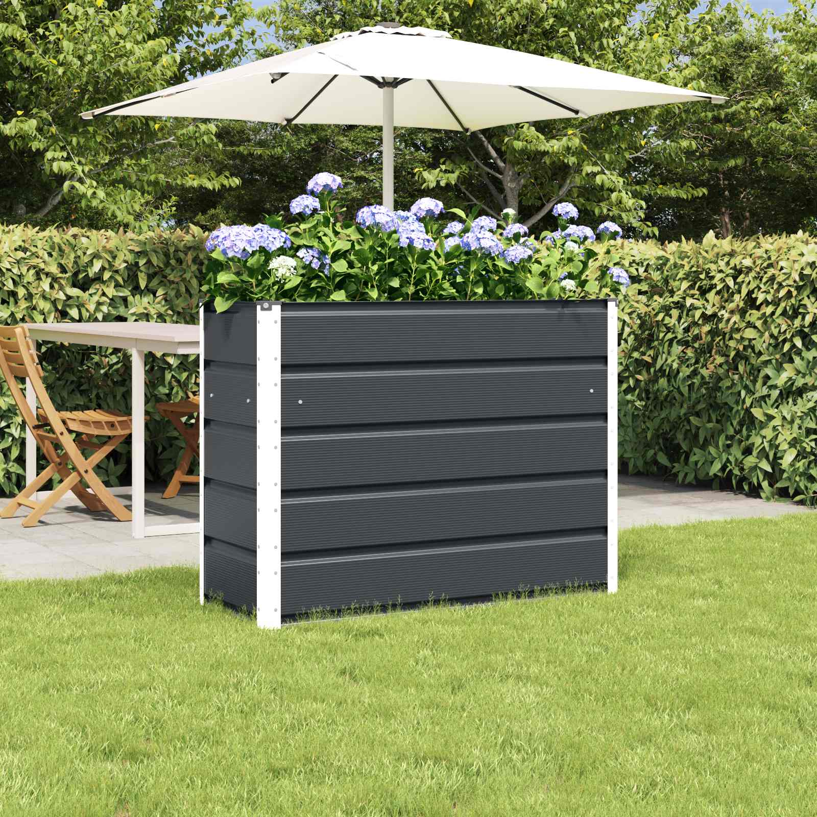 Fioriera Antracite 100 x 40 x 75 cm Acciaio