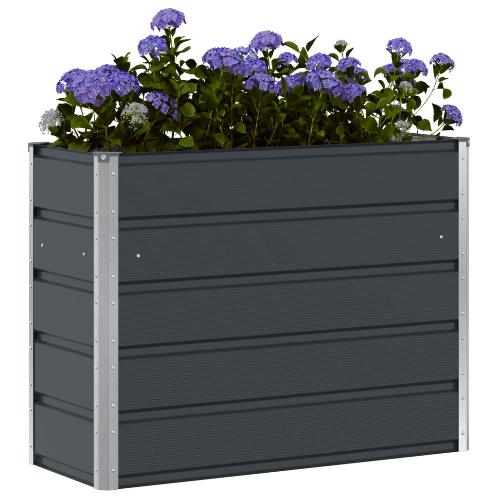 Fioriera Antracite 100 x 40 x 75 cm Acciaio