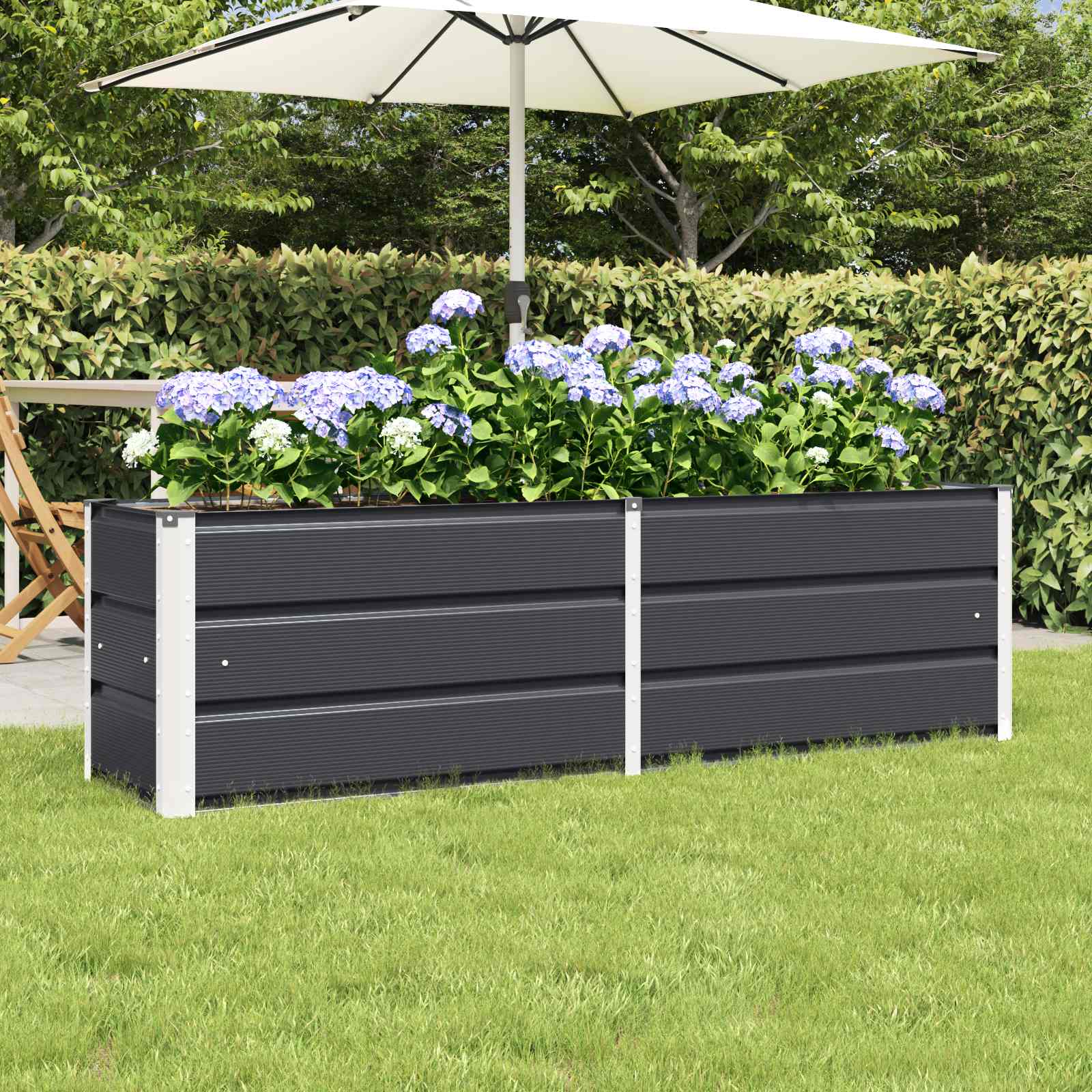 Fioriera Antracite 160 x 40 x 45 cm Acciaio