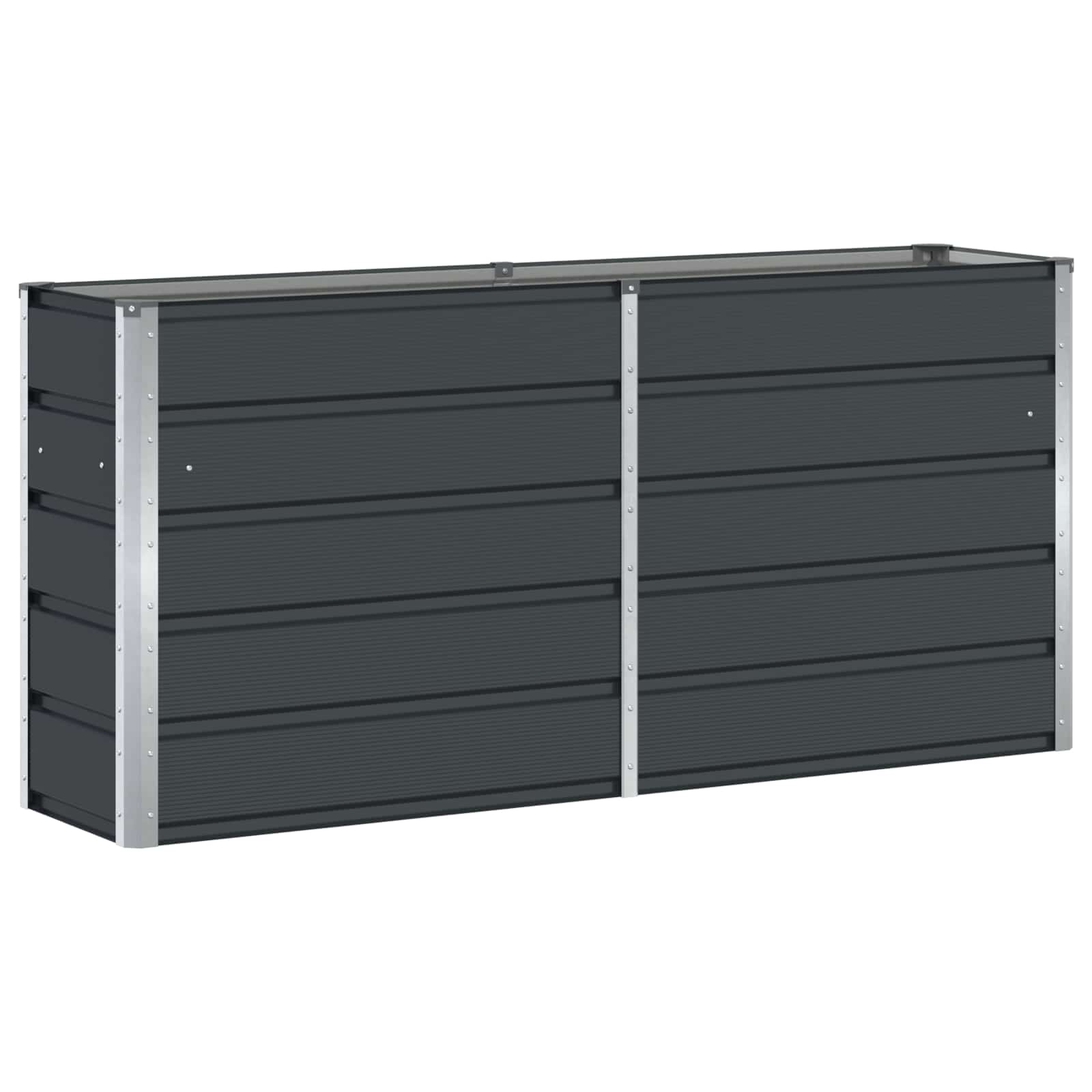 Fioriera Antracite 160 x 40 x 75 cm Acciaio
