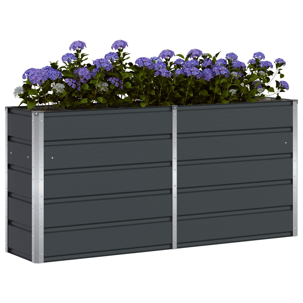 Fioriera Antracite 160 x 40 x 75 cm Acciaio