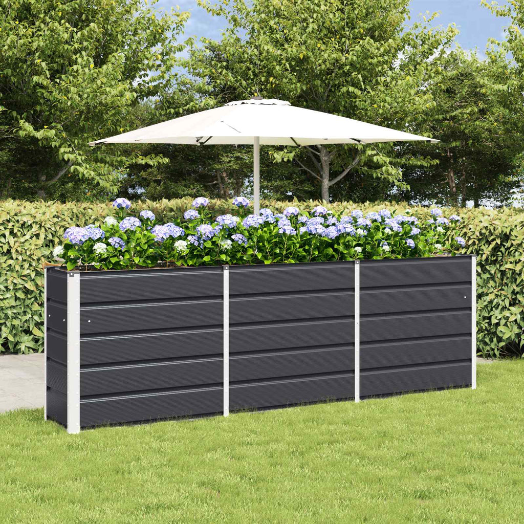 Fioriera Antracite 240 x 40 x 75 cm Acciaio