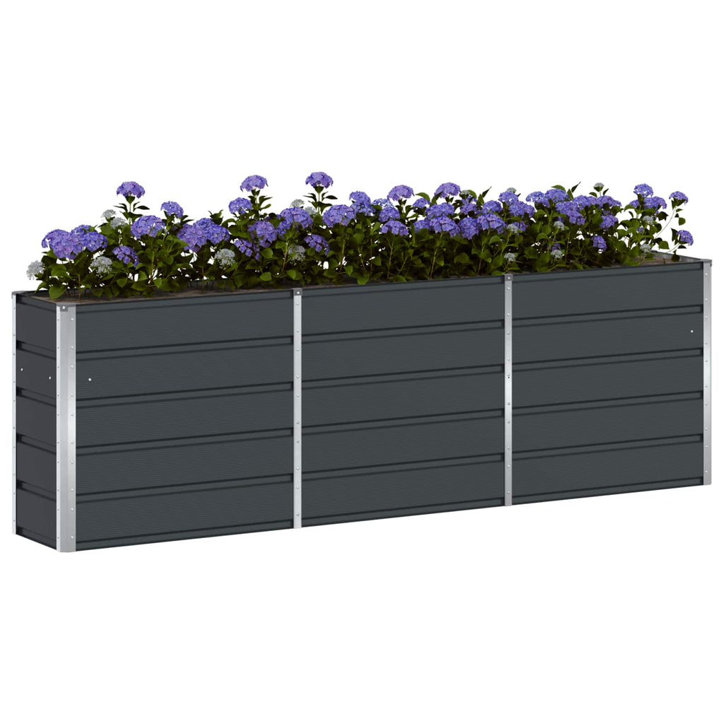 Fioriera Antracite 240 x 40 x 75 cm Acciaio