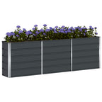 Fioriera Antracite 240 x 40 x 75 cm Acciaio