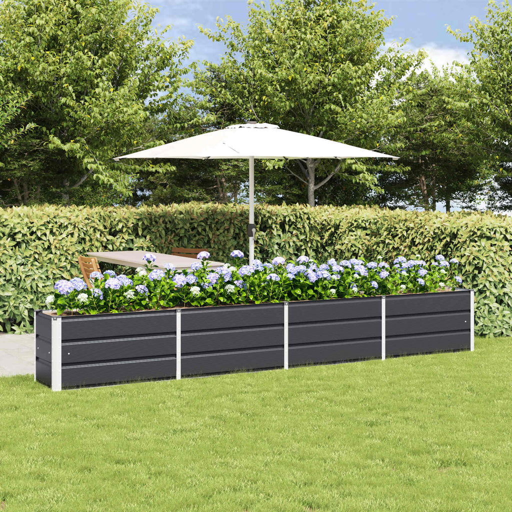 Fioriera Antracite 320 x 40 x 45 cm Acciaio