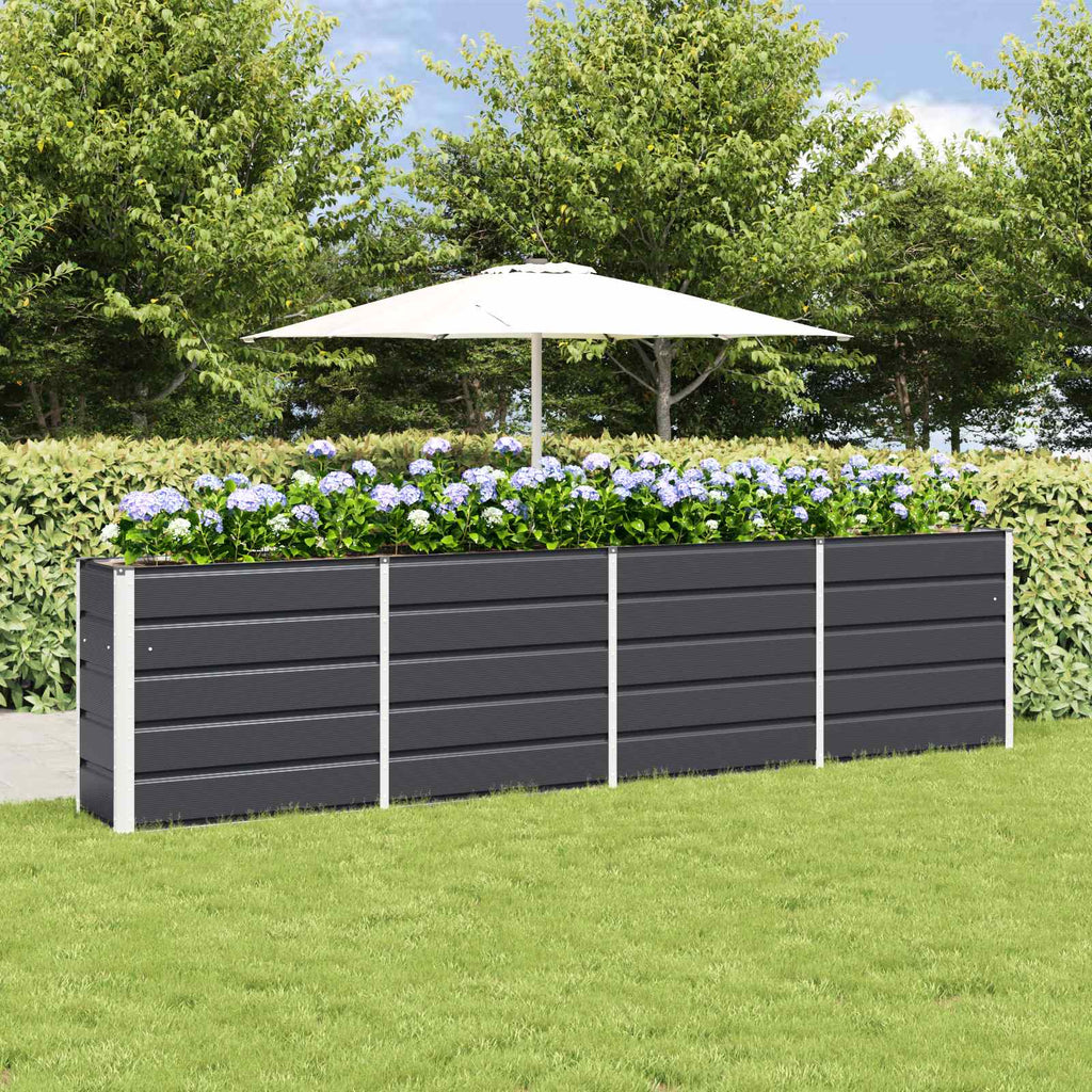 Fioriera Antracite 320 x 40 x 75 cm Acciaio