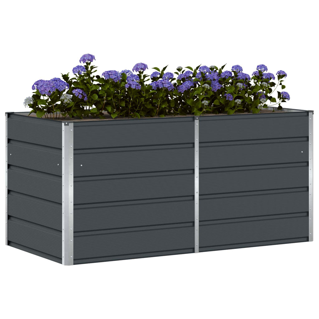 Fioriera Antracite 160 x 80 x 75 cm Acciaio