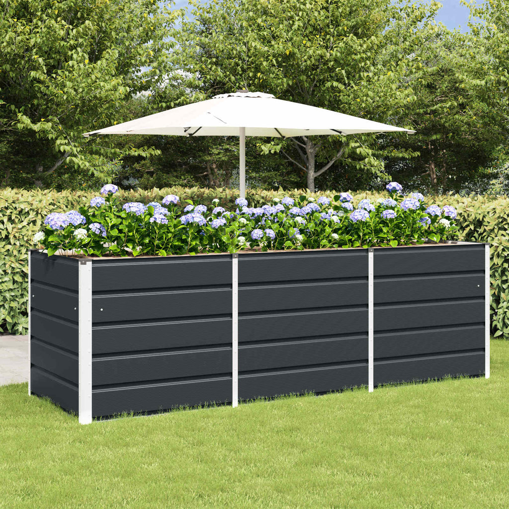 Fioriera Antracite 240 x 80 x 75 cm Acciaio
