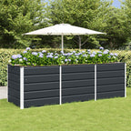 Fioriera Antracite 240 x 80 x 75 cm Acciaio