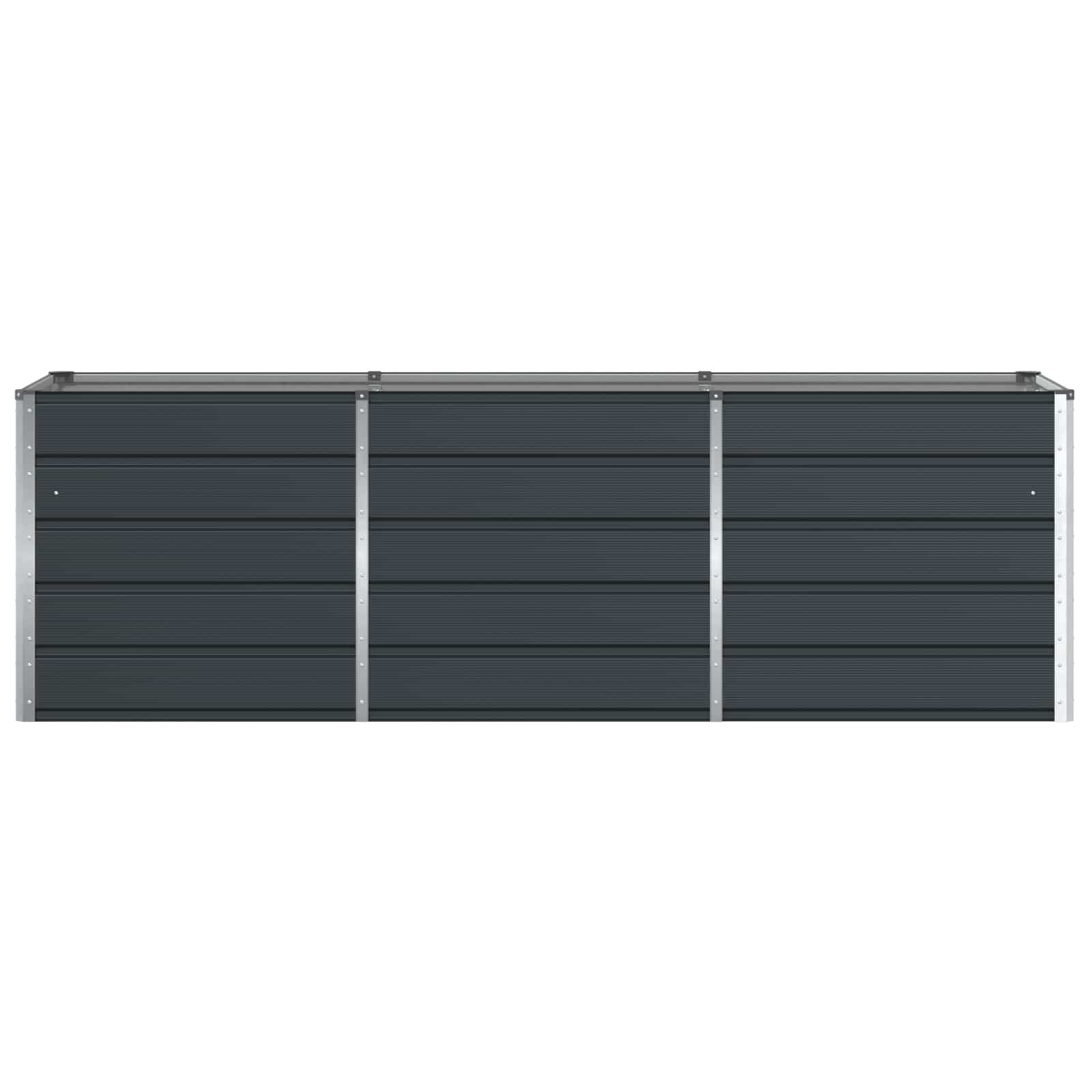 Fioriera Antracite 240 x 80 x 75 cm Acciaio