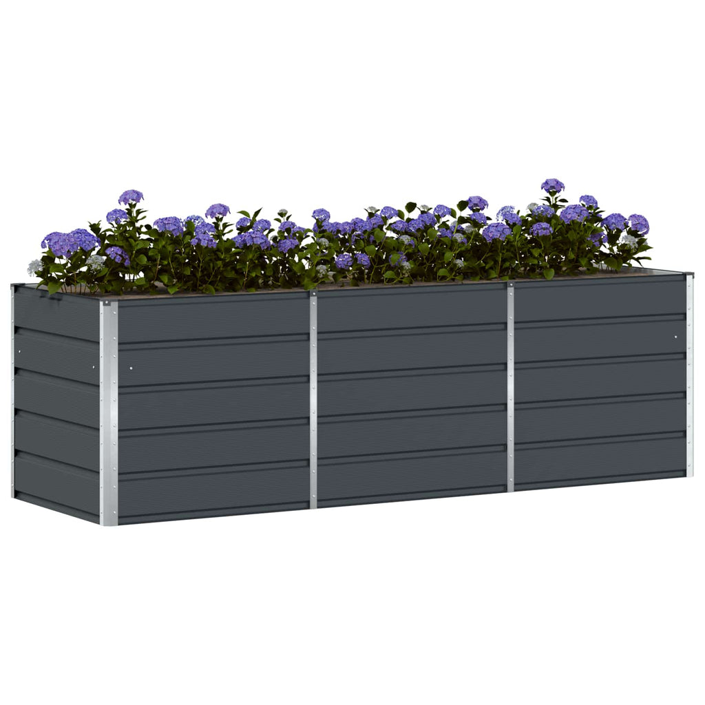 Fioriera Antracite 240 x 80 x 75 cm Acciaio