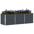 Fioriera Antracite 240 x 80 x 75 cm Acciaio