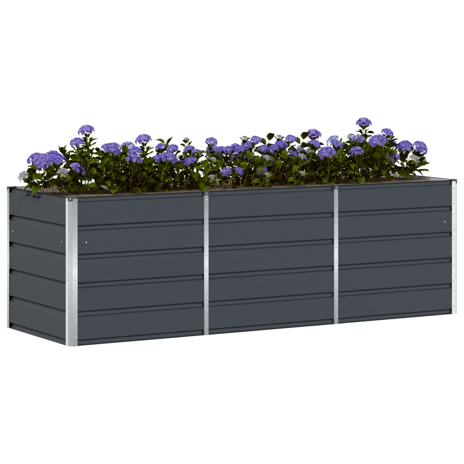 Fioriera Antracite 240 x 80 x 75 cm Acciaio