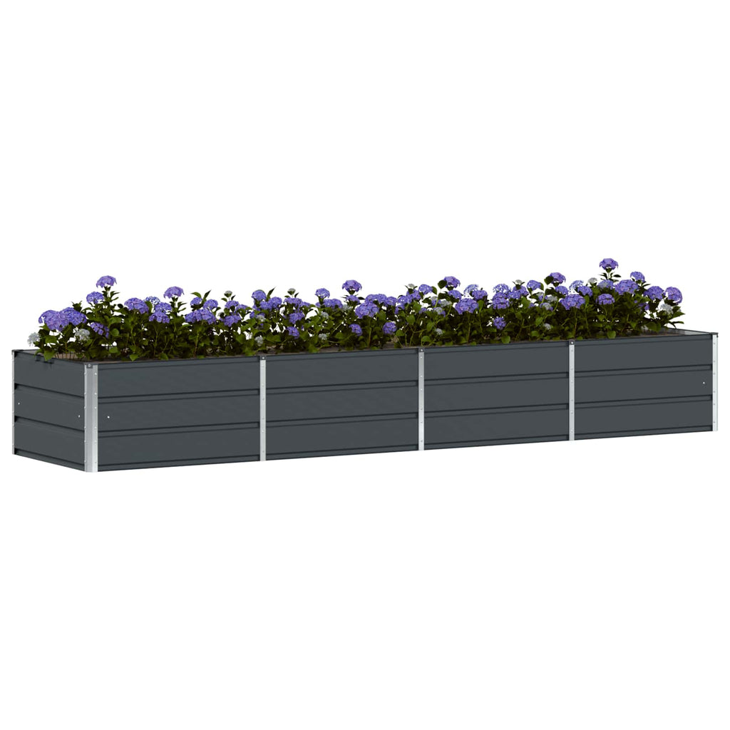 Fioriera Antracite 320 x 80 x 45 cm Acciaio