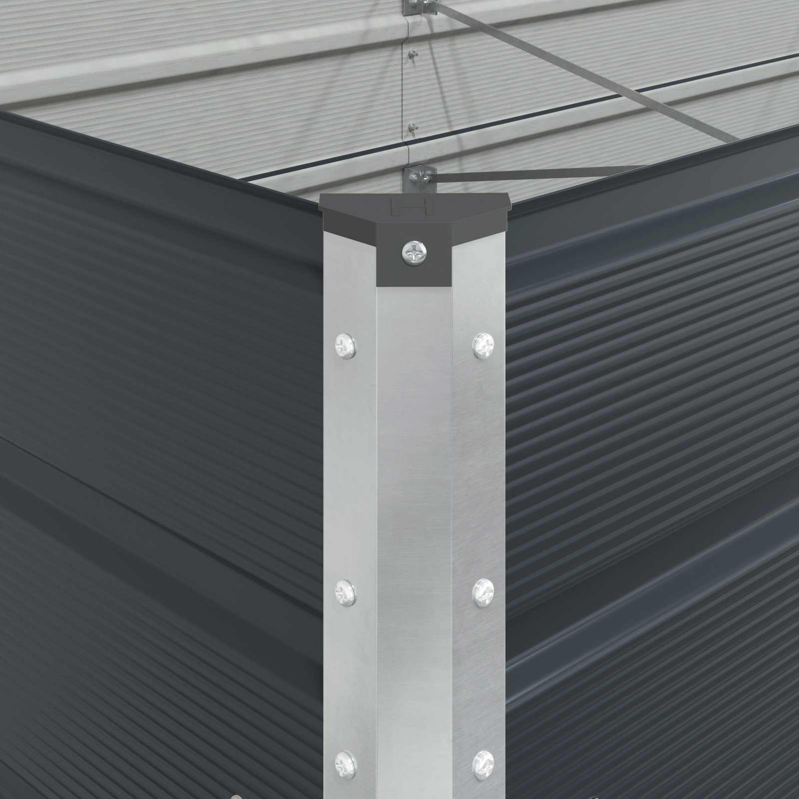 Fioriera Antracite 580 x 100 x 45 cm Acciaio zincato