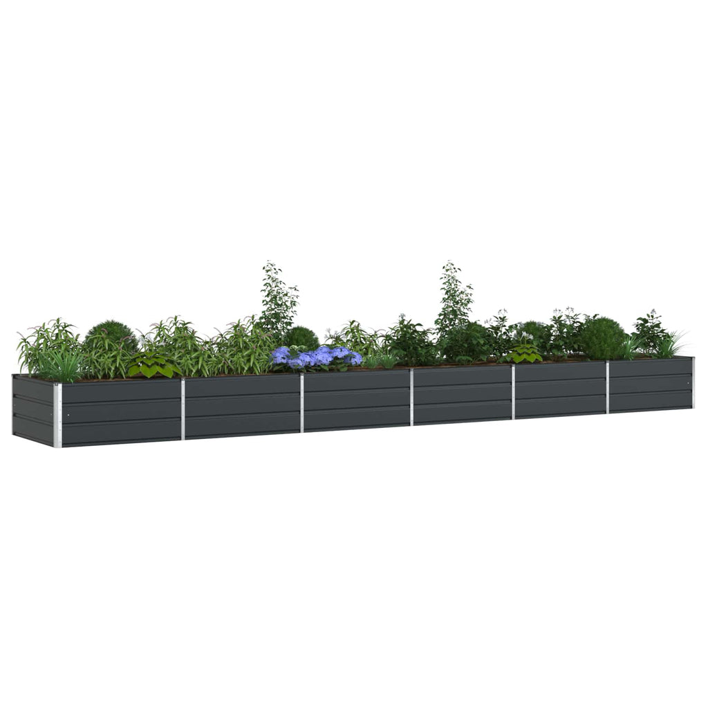 Fioriera Antracite 580 x 100 x 45 cm Acciaio zincato