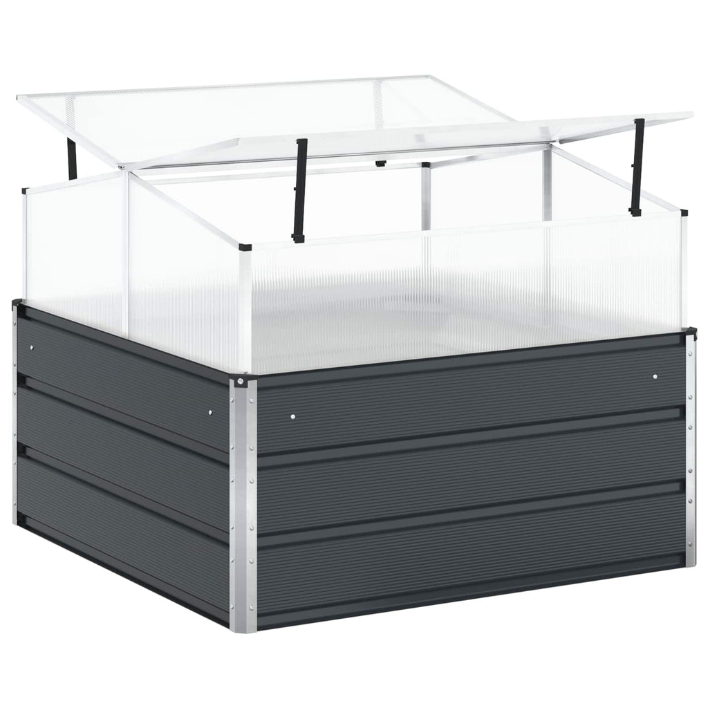 Fioriera Antracite 100 x 100 x 77 cm Acciaio zincato