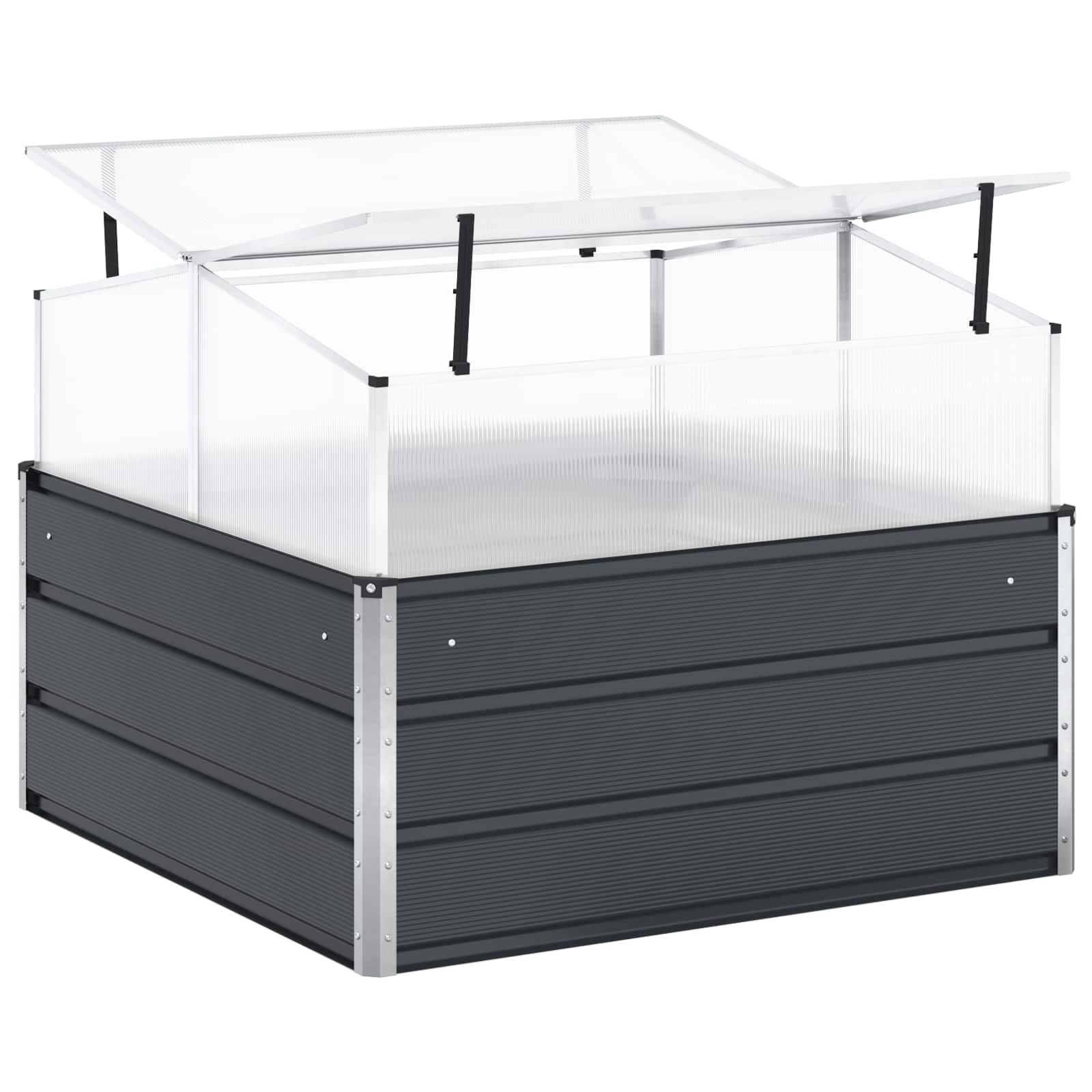 Fioriera Antracite 100 x 100 x 77 cm Acciaio zincato