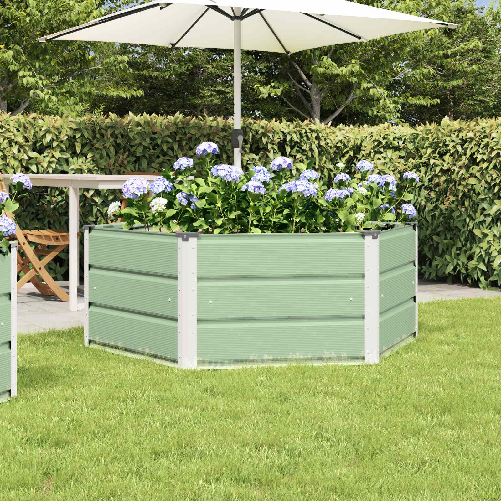 Fioriera Verde Pastello 129 x 129 x 45 cm Acciaio