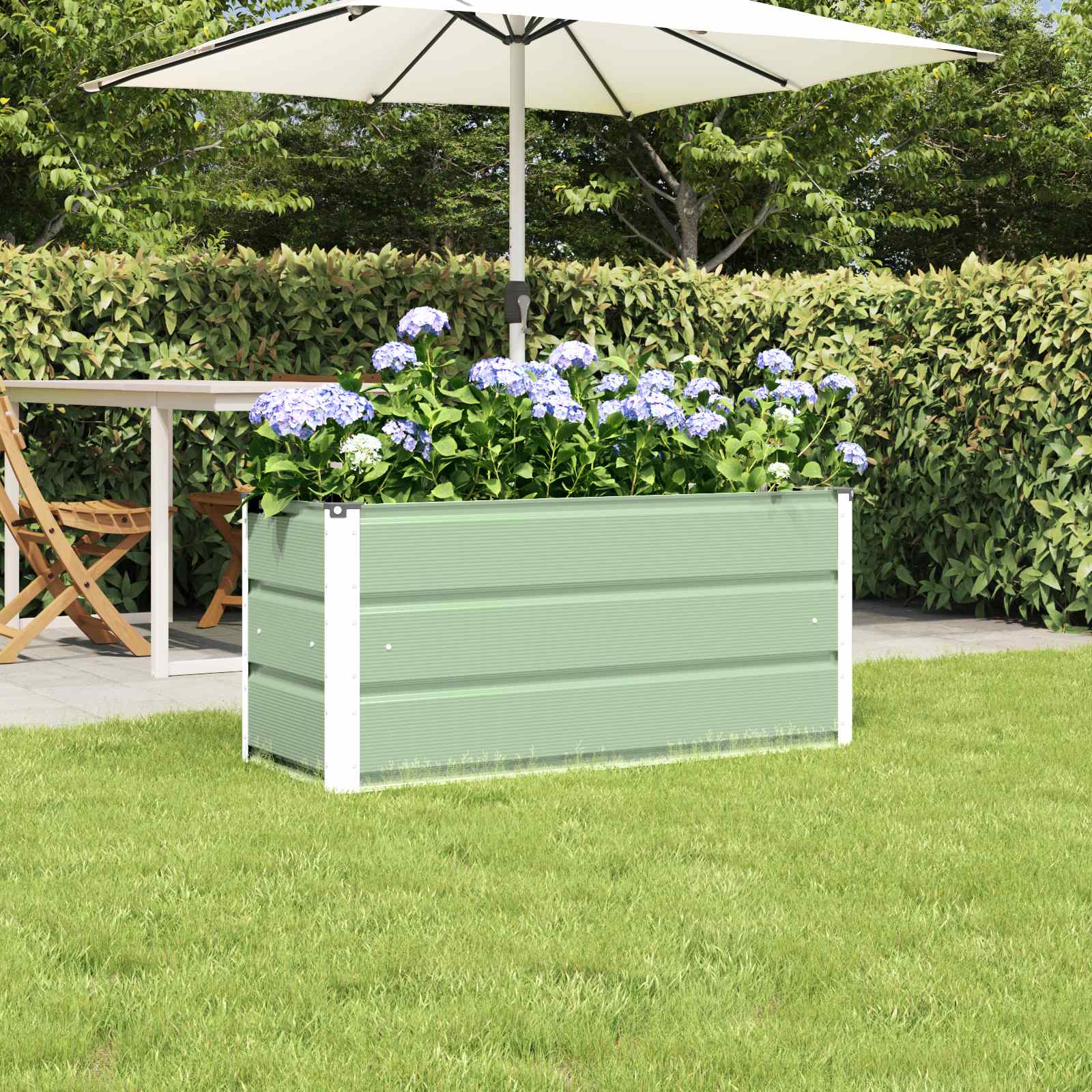 Fioriera Verde 100 x 40 x 45 cm Acciaio