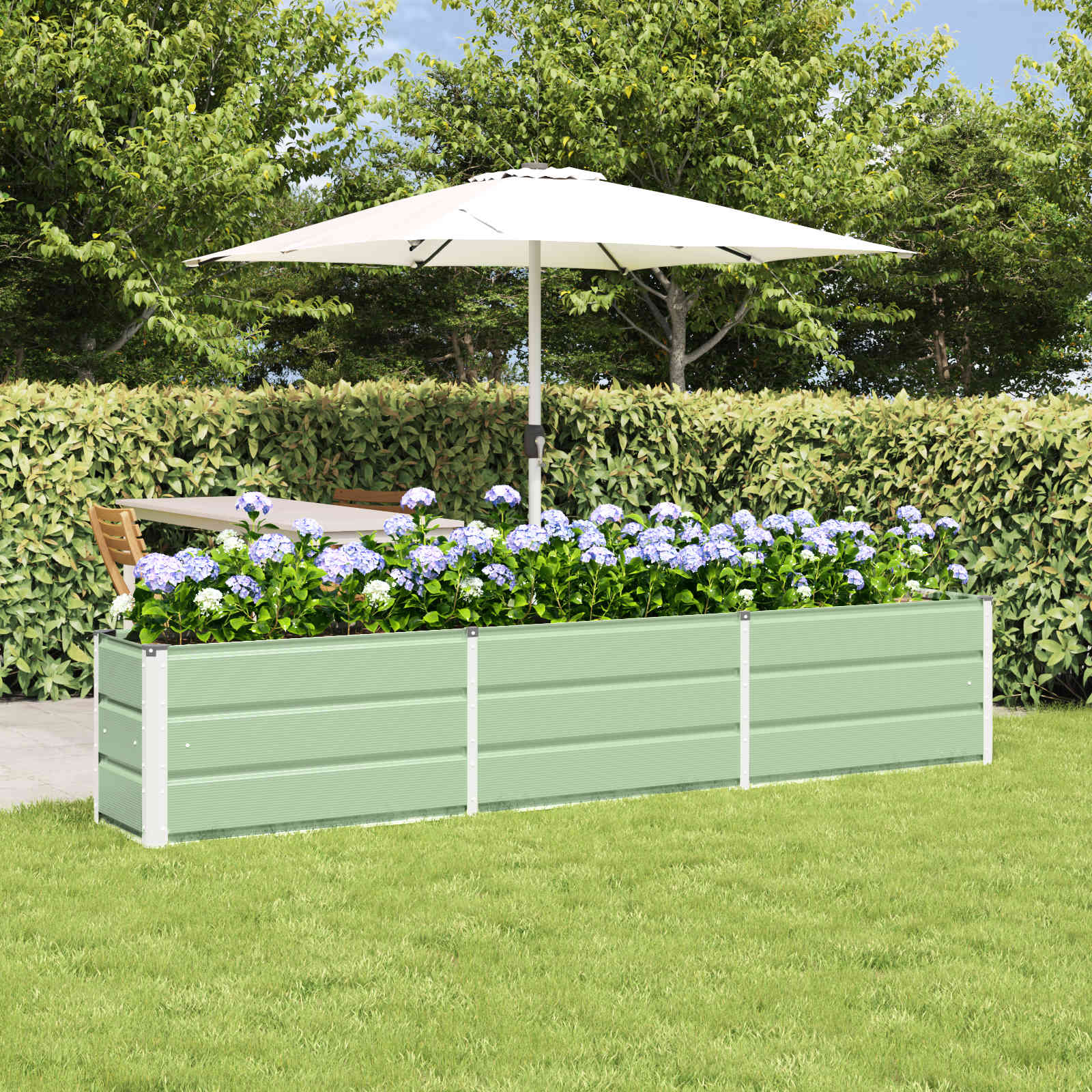Fioriera Verde 240 x 40 x 45 cm Acciaio
