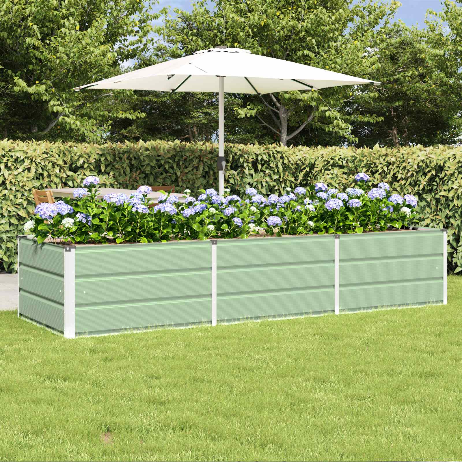 Fioriera Verde 240 x 80 x 45 cm Acciaio