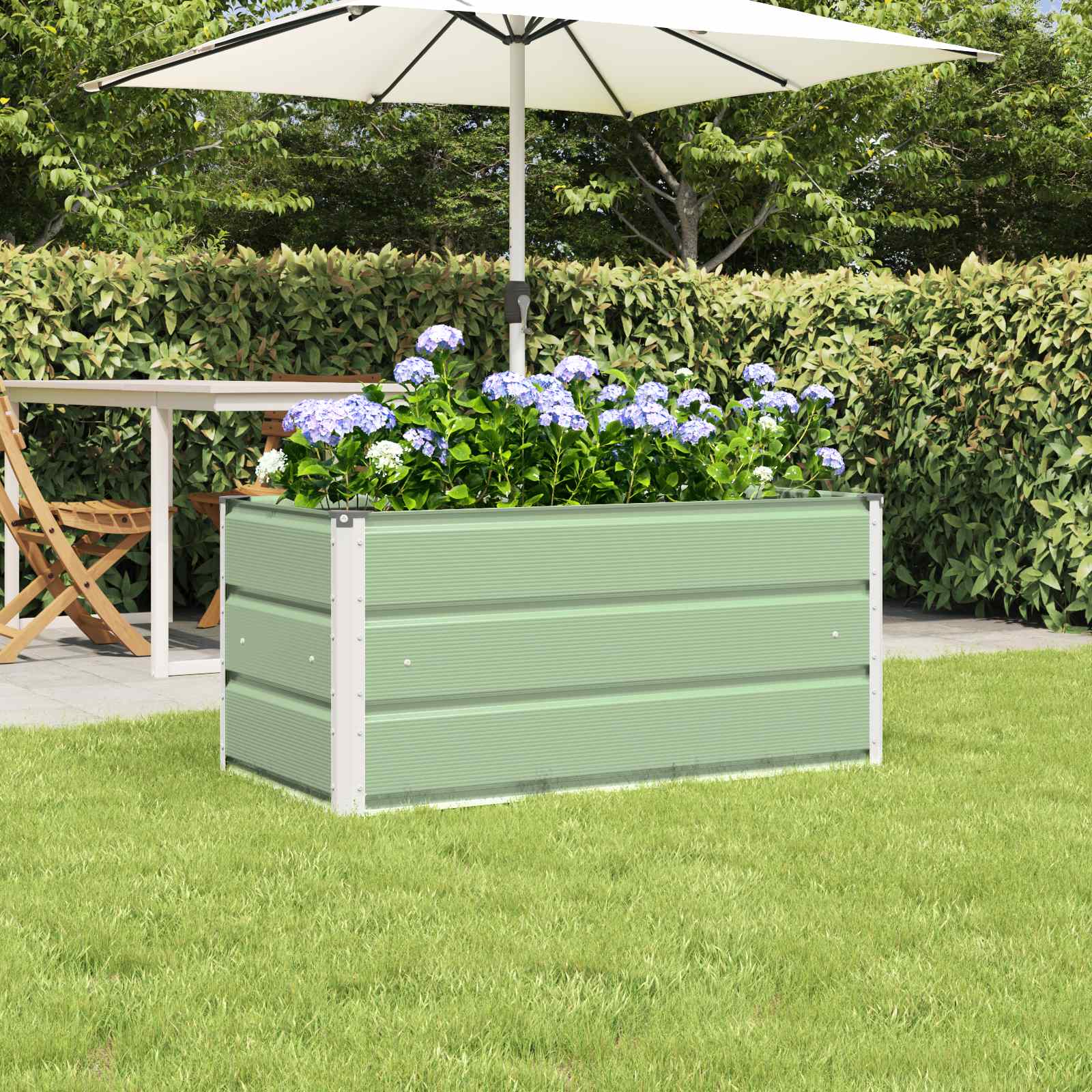 Fioriera Verde Pastello 100 x 50 x 45 cm Acciaio zincato