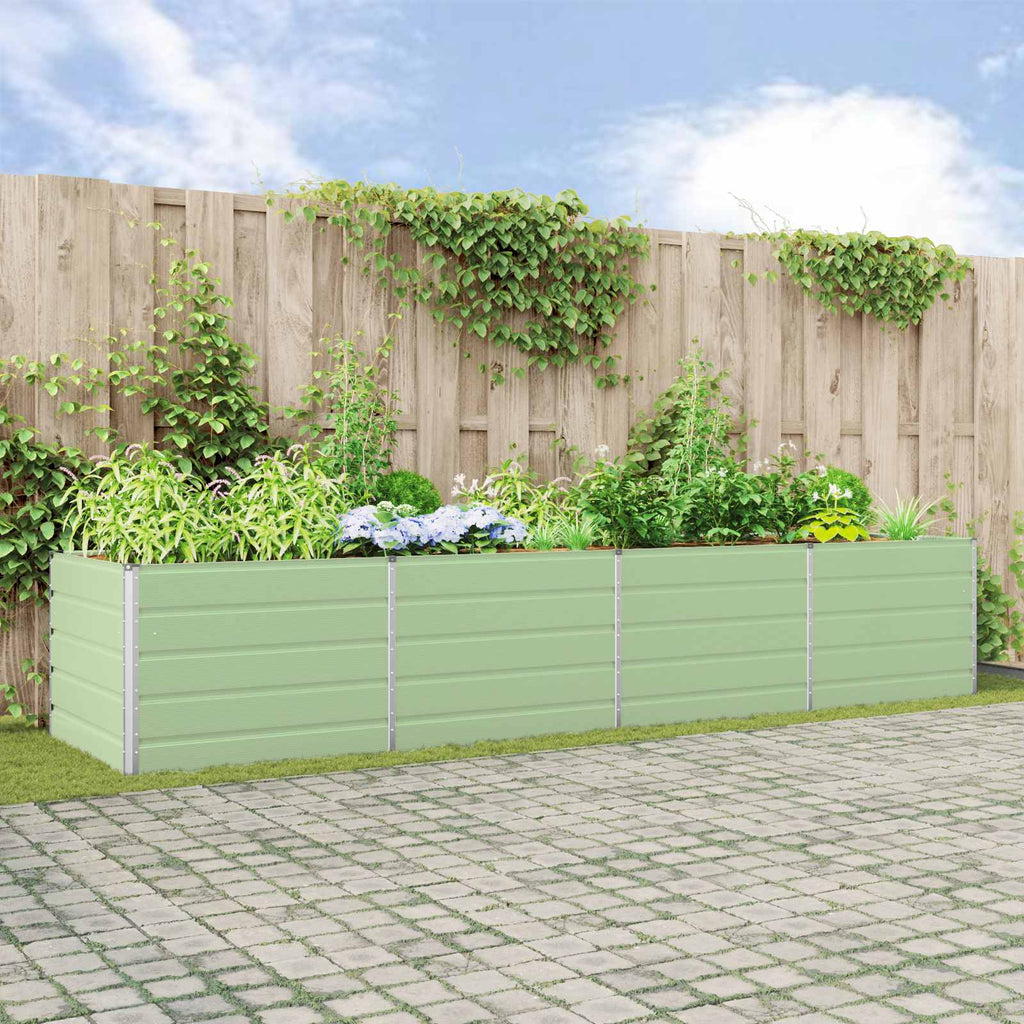 Fioriera Verde Pastello 385 x 100 x 75 cm Acciaio zincato